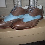 SALE! Cole Haan Mens US10 Air Colton Casual/Dress Wingtip Oxford Brown/Blue Nike