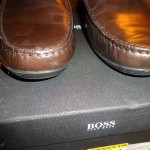 HUGO BOSS BROWN COMFORT DRIVING LOAFER SHOES  SIZE 9.5 D  LUX $325. NEW.!!