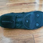 DIESEL BLACK-GRAY-SMOKE JAI LEATHER ATHLETIC CASUAL SHOES-11M-WORN ONCE