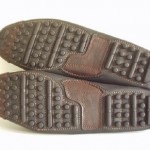 Mens COLE HAAN COUNTRY Flat Black Leather Moc Toe Driving Loafers size 9.5 D