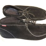 Clarks Wallabees Padmore Low Black White Suede Leather Boots 30588 11.5M