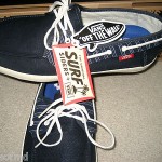 VANS SHOES MENS CHAUFFEUR CANVAS BOAT SHOES SIZE 13 BLUE & WHITE STRIPED NWT NR