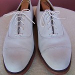 COLE HAAN Off-White Buckskin Leather Cap Toe Oxford Shoes 9 D/B NRNU