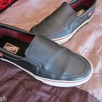 VANS leather black / turtledove Birch Vulc mens skate shoe 10 $55