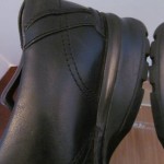 Mens sz 10 M black leather Clarks slip on casual shoes
