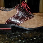 MENS COLE HAAN AIR COLTON CHOCOLATE SUEDE W/ CROC. SADDLE/OXFORD