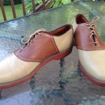 Vtg Cole Haan British Tan & Light Tan Oxford Tie Shoes Bucks Sz 12 D USA Minty