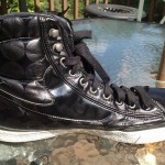 Diesel Black Patent Leather High Tops Shoes Sports Athletic 12 M