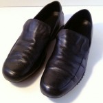 Mens Cole Haan Nike Air Shoes Size 11.5 M Black Leather Slip Ons Loafers