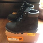 Timberland 6 Inch Boots Black Suede Sz 8 Pre Owned