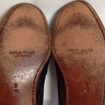 COLE HAAN  Slip-on Penny LOAFERS Two-Tone Black & Tan LEATHER Italy Mens 8 M
