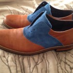cole haan Mens Leather And Blue Suade Dress Shoe 10.5