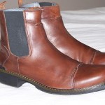 CLARKS MEN ANKLE BOOTS SIZE 9.5 MEDIUM BROWN LEATHER EUC