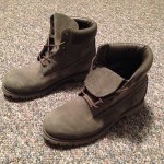 Timberland Boots – Grey / Blue Leather – Men’s Size 9.5