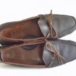 Mens COLE HAAN COUNTRY Flat Black Leather Moc Toe Driving Loafers size 9.5 D