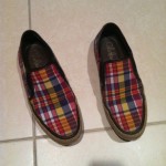 Cole Haan Nike Air Mens Plaid Canvas And Brown Leathwr Loafers Size  8D