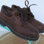Mens sz 8 M dark brown leather rustic Timberland all terrain work/ casual shoes