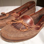 Cole Haan Mens 12 M Premium Two Tone Brown Leather Loafer w/ Scallops