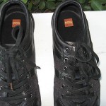 Hugo Boss tie shoes mens size 44 US 11.5 – 12 M  black  leather very  nice!