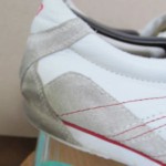 Mens sz 10 M white leather beige suede Diesel athletic tennis shoes