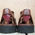 Cole Haan Mens Casual Dress Shoes Sandal Size 8.5D Brown Leather Slip On Loafers