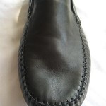 Mens COLE HAAN Zermatt Black Leather Slippers Shoes with Shearling Lining  12
