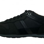Hugo Boss Mens Orlan Black Suede Lace-Up Casual Fashion Sneakers Shoes Kicks