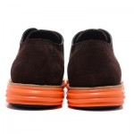 Cole Haan LunarGrand Wingtip Dark Brown Suede/Orange Mens Shoe