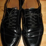 COLE HAAN MENS BLACK LEATHER TIE SHOES SZ 10.5D