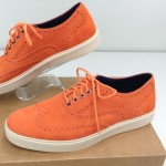 COLE HAAN BERGEN Suede Leather Wingtip Orange Lace Up 10.5 D Corporate Mens