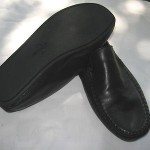 Mens COLE HAAN Zermatt Black Leather Slippers Shoes with Shearling Lining  12