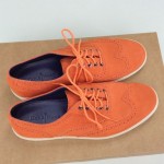 COLE HAAN BERGEN Suede Leather Wingtip Orange Lace Up 10.5 D Corporate Mens