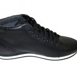 $395 Hugo Boss ‘NIKKOS’ Size 10 (9 UK) Leather Ankle Boots/Sneakers in Black