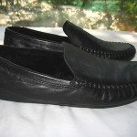 Mens COLE HAAN Zermatt Black Leather Slippers Shoes with Shearling Lining  12