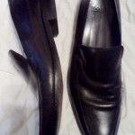 Hugo Boss Loafers Sz 10 Chesterfield Mocassins Black Leather Excellent Condition