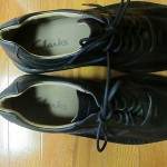 Clarks Longhop Black Leather Casual Lace Up Oxfords Mens SZ 11.5 NIB