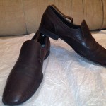 HUGO BOSS BROWN LEATHER DRESS BOSS LOAFERS SLIP ON SHOES SZ: 9.5
