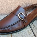 Cole Haan Mens Casual Dress Shoe Size 8.5EEE Brown Leather Slip On Buckle Loafer