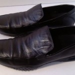 Mens Cole Haan Nike Air Shoes Size 11.5 M Black Leather Slip Ons Loafers