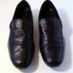 Mens Cole Haan Nike Air Shoes Size 11.5 M Black Leather Slip Ons Loafers