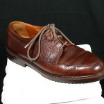 Cole Haan Mens 8.5M Brown Pebbled Leather Split Toe Lace up Oxford Shoes