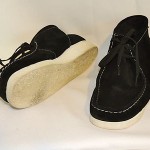 Clarks Wallabees Padmore Low Black White Suede Leather Boots 30588 11.5M