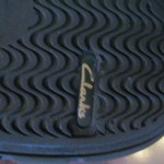 Mens sz 10 M black leather Clarks slip on casual shoes
