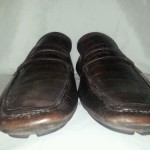 Cole Haan Embossed Croc Brown Leather Loafers Mens Shoes