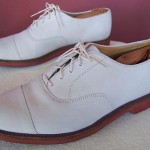 COLE HAAN Off-White Buckskin Leather Cap Toe Oxford Shoes 9 D/B NRNU