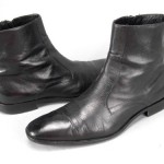 Hugo Boss Black Leather Side zip Ankle Boots Men’s eu 9.5 us 10.5