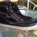 Diesel Black Patent Leather High Tops Shoes Sports Athletic 12 M