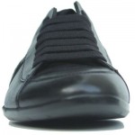 $330 Hugo Boss Black Label Leather Sneakers Black Mens Shoes 10 43 Trainers 9.5