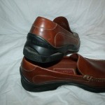 mens sz 9 1/2M COLE HAAN LEATHER SHOES Nike Air slip on Brown LN Penny Loafer