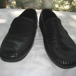 Mens COLE HAAN Zermatt Black Leather Slippers Shoes with Shearling Lining  12